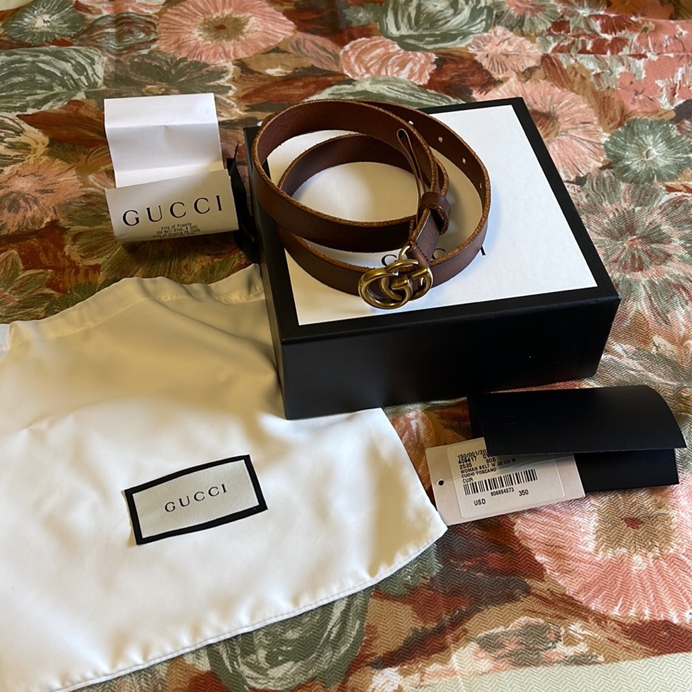 🏷 authentic Gucci brown leather belt Italy